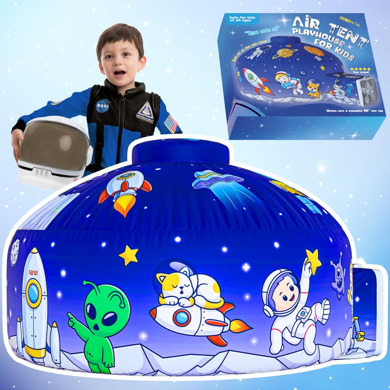 Skywin Air Tent Playhouse for Kids (Space) - 77x50 Inches Inflatable Kids Tent Sets Up and Stores Away in Seconds (Fan NOT Included) - Image 1